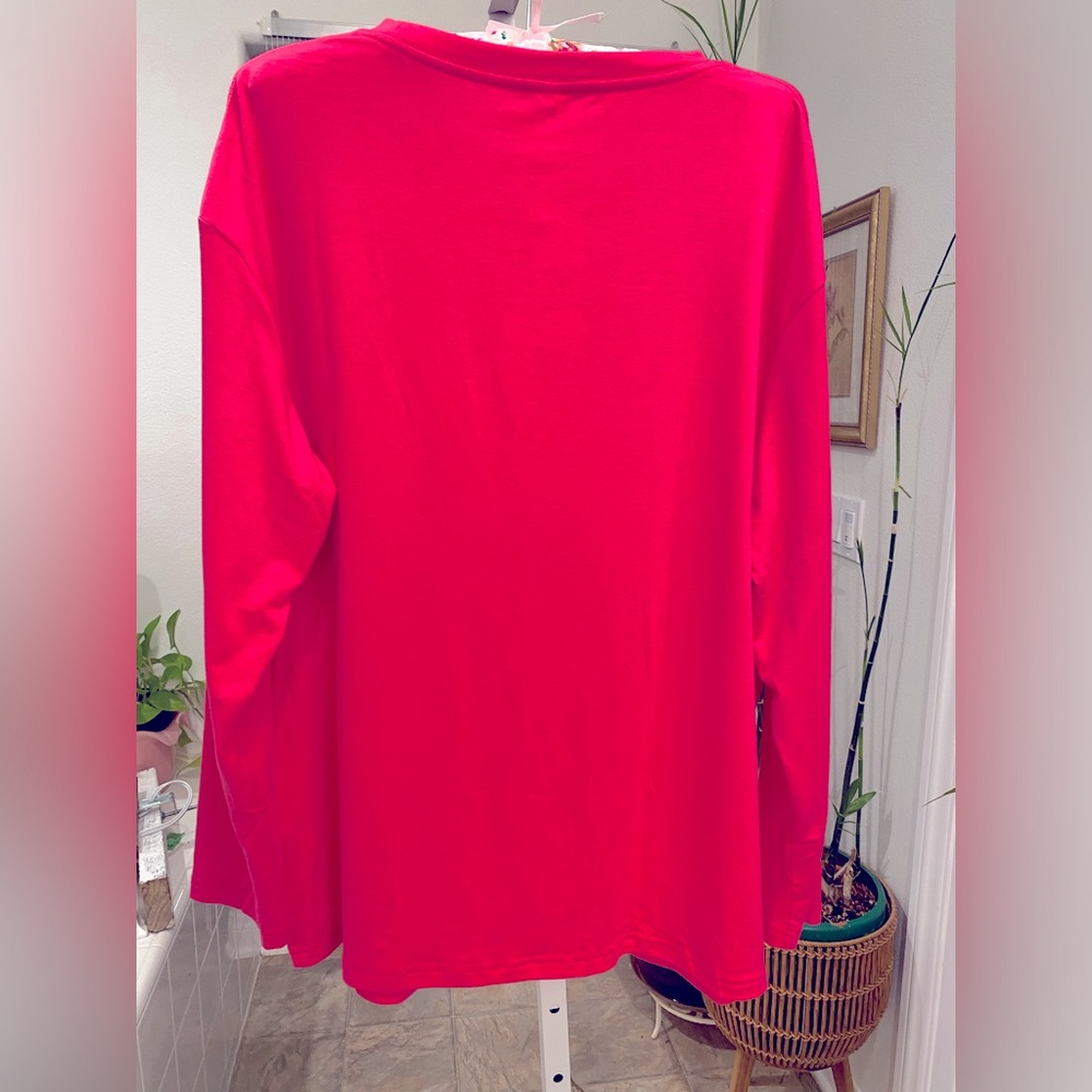 LONG SLEEVE DARK PINK TSHIRT - Picture 2 of 4